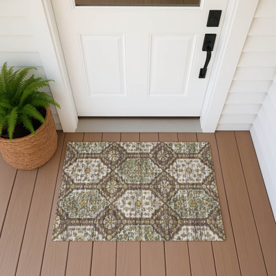 Tapis damassé intérieur / extérieur lavable à la machine ACN2643