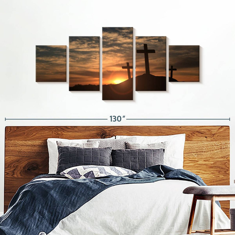 " Cross Silhouettes " 5 - Pieces, 68" H x 30" W x 1.25" D