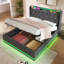 Lit tapissier avec rangement, lumières RVB et ports USB-1717209760