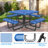 Darreyl 8-Person 46" Square Metal Outdoor Picnic Table-1879187842