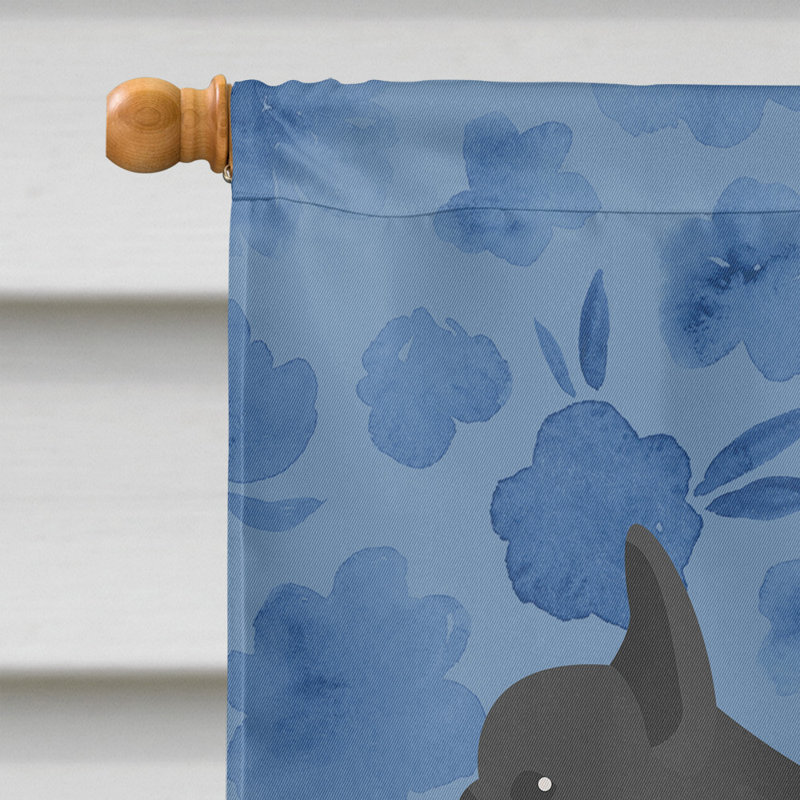 Caniche en polyester à 2 côtés 40 x 28 po standard welcome drapeau maison, Bouledogue français 2