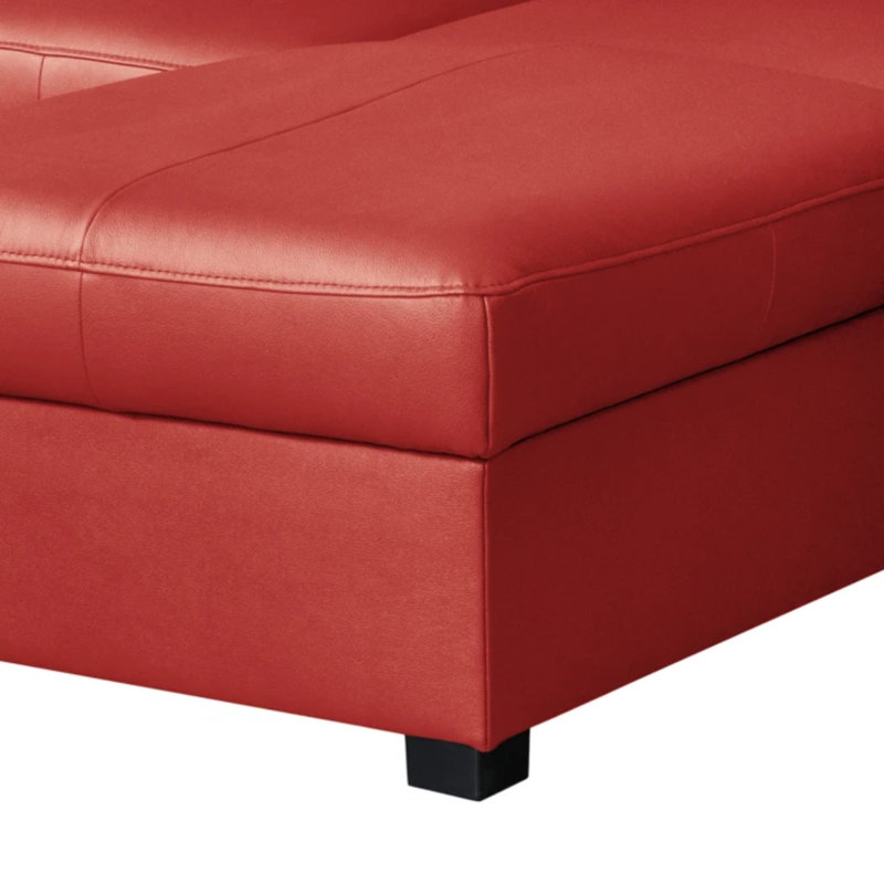 Canapé-lit d'angle Fridulf, Orienté à droite, Rouge