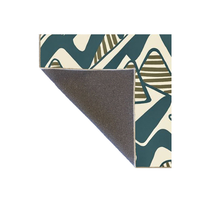 Triangular Themed Illustrated Modern Decorative Washable Rug, Rectangle 4'7" x 6'7" Rug Pad Included