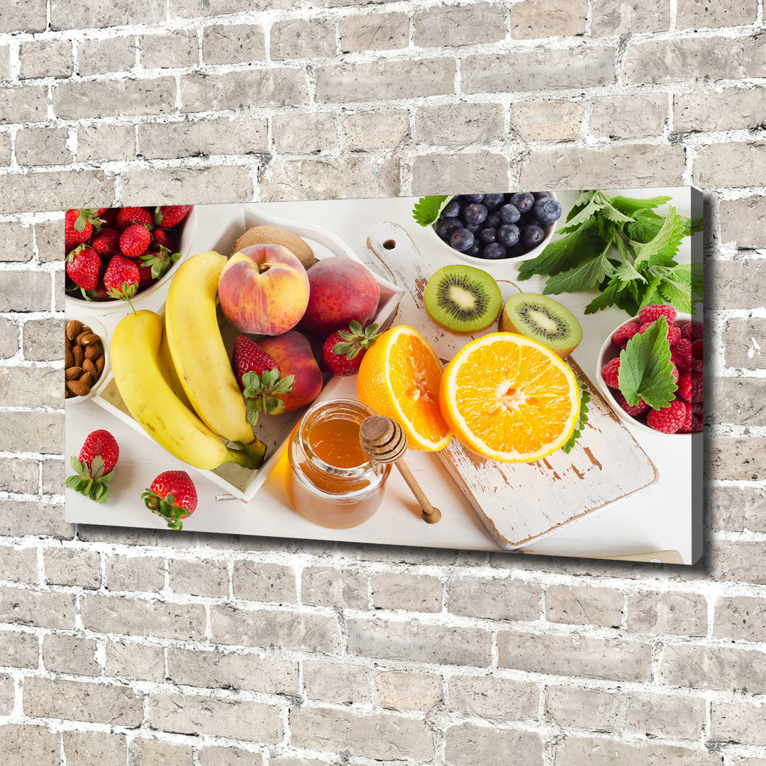 Obst und Honig - Kunstdrucke auf Leinwand - Wrapped Canvas