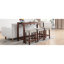 Table de bar et chaise 4 pièces avec charge de courant alternatif, table de 59 pouces, 3 tabourets en lin confortables résistants aux éclaboussures, pieds en bois massif, prise de courant encastrée pour salle à manger, tabourets rembourrés, pour la vie