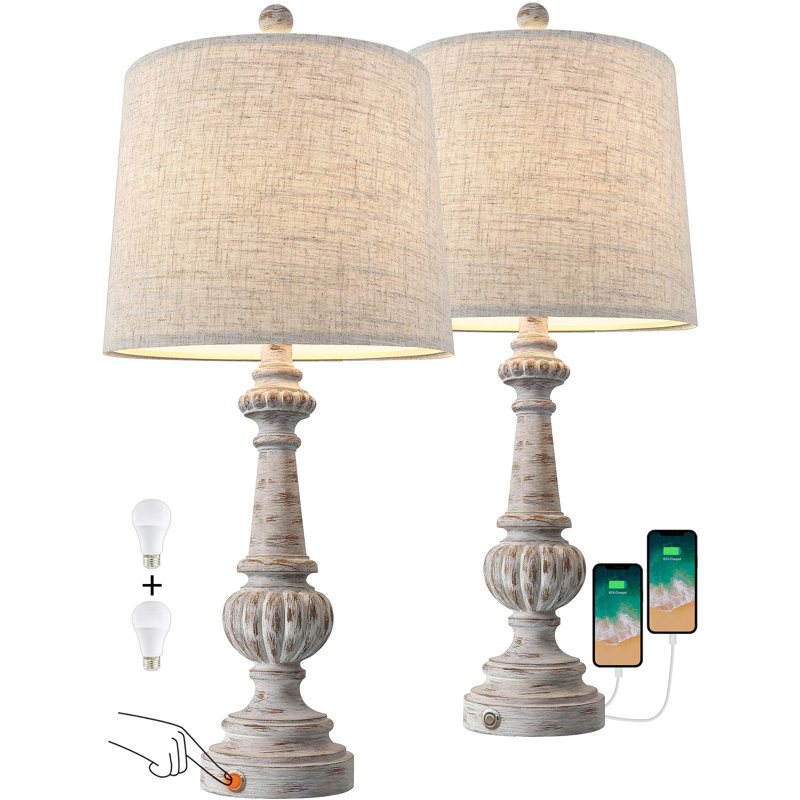 Lampe de table Campa en résine USB