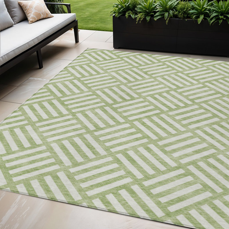 Tapis intérieur lavable à motif géométrique ivoire 5 pi x 8 pi