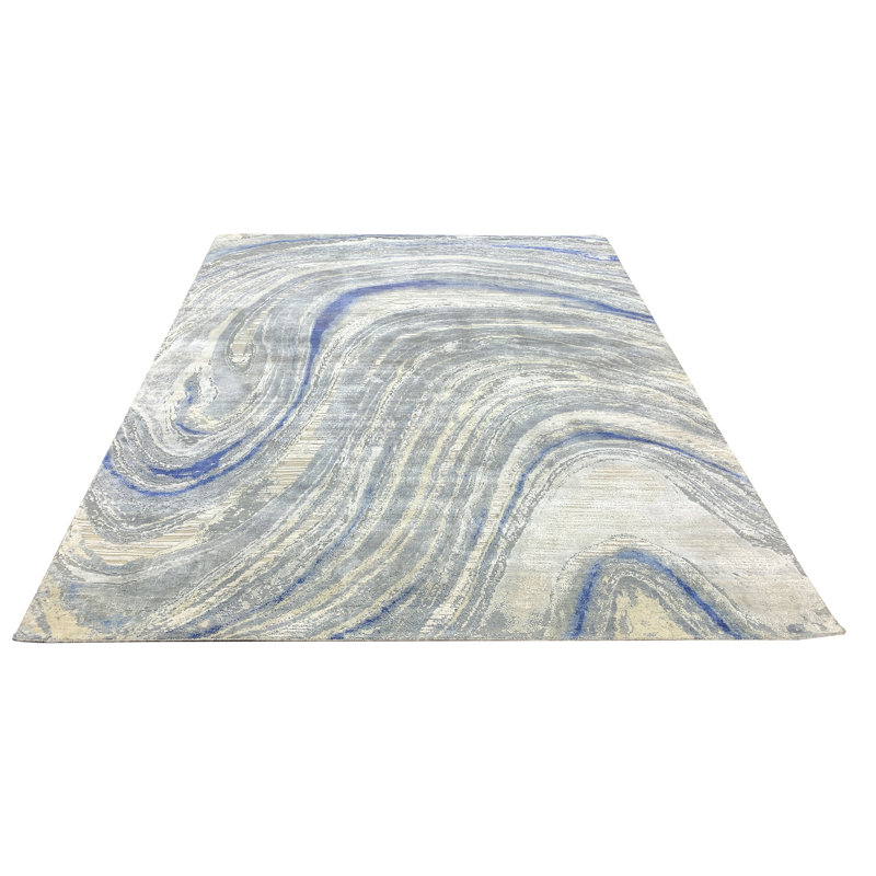 Canterbury Hand Woven Silk Abstract Area Rug, Rectangle 8' x 10'