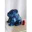 Collection Nifao Un charmant bouledogue en résine bleue, parfait pour les amoureux des chiens 19 po x 15 po x H 16 po