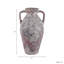 Amphore moderne en terre cuite avec poignées - Vase décoratif haut pour le salon ou une étagère - 50 cm, gris et marron