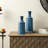 Modern Brilliant Blue Chevron Ceramic Table Vases