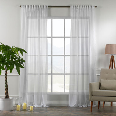 Extra Long & Extra Wide Chiffon Faux Silk Crep Single Panel Curtain