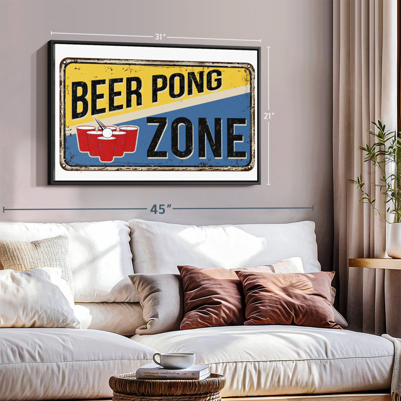 «Beer Pong Zone», impression sur toile