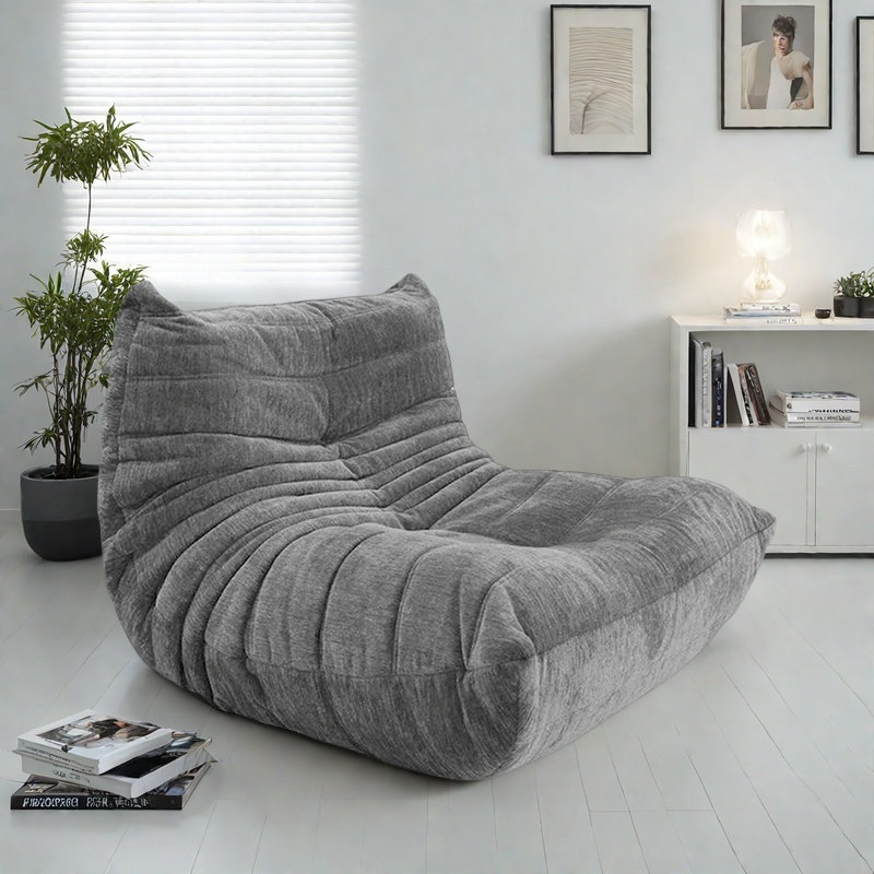 Simple and luxurious caterpillar sofa, Gray Chenille