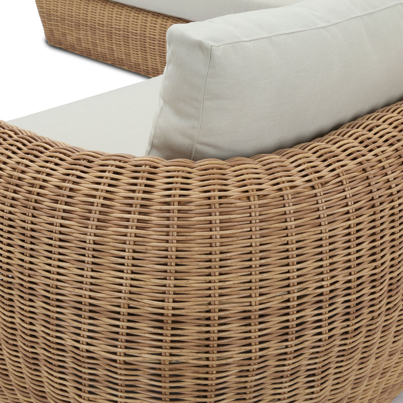 Canapé modulaire d'extérieur en osier tissé à la main 114,5 po Corto