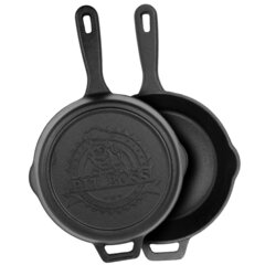 Bayou Classic 20 Inch Jumbo Cast Iron Skillet Features Dual Helper