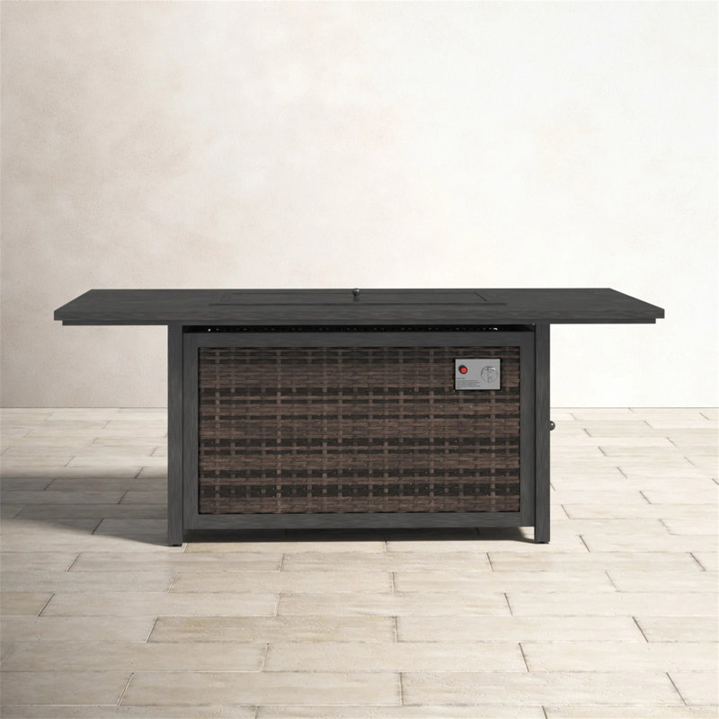 Foyer de table en aluminium / propane en osier