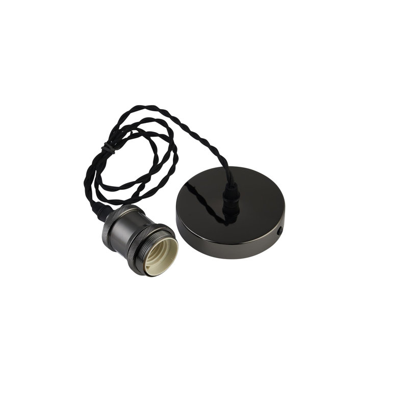 Poughkeepsie Braided Wire Suspension Bulb Holder and Ceiling Rose, Black