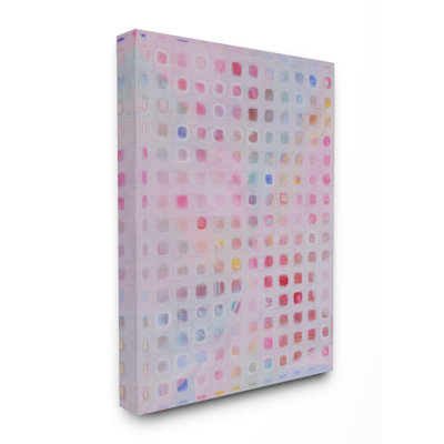 " Square Pattern Abstract Pink Red "
