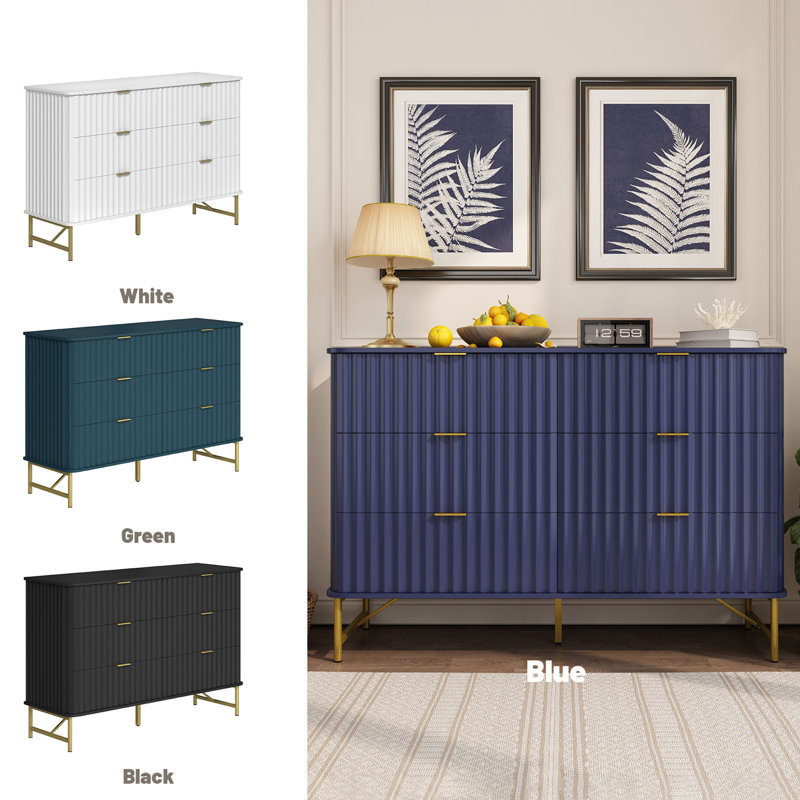 Commode décorative 3 tiroirs (bleu)