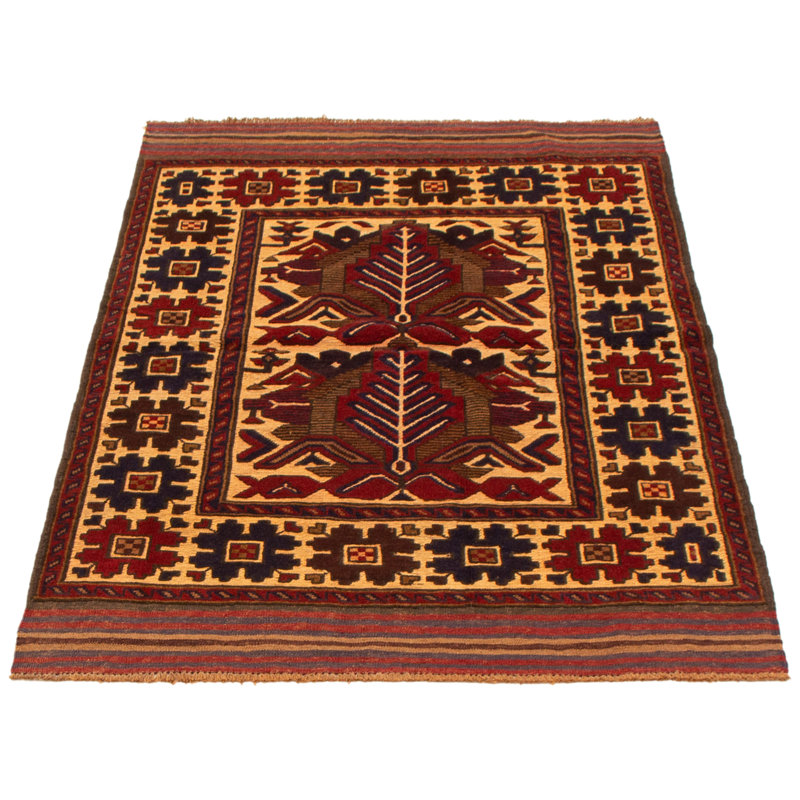Tapis rouge foncé Tajik 3 pi 11 po x 5 pi 9 po
