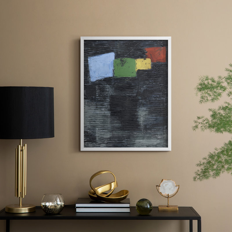 Prisme foncé I, reproduction encadrée - bois massif, H 11 po x l 9 po, Cadre blanc
