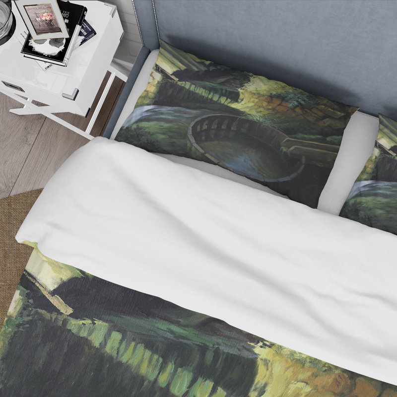 Old Watermill In Nature Landscape - Ensemble de housse de couette Lake House - Microfibre de polyester