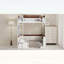Grand lit superposé en bois avec tablettes intégrées, boîte de rangement, lumière DEL et station de charge USB, blanc-1857432804