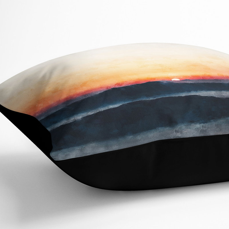 Sunrise in Greece Cushion with Filling, 55cm H x 55cm W x 20cm D, Black