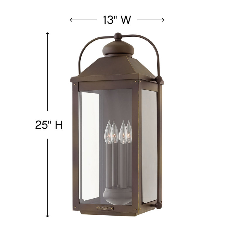 Anchorage 4-Light Outdoor Wall Lantern, 13" W x 25" H, Light Oiled Bronze