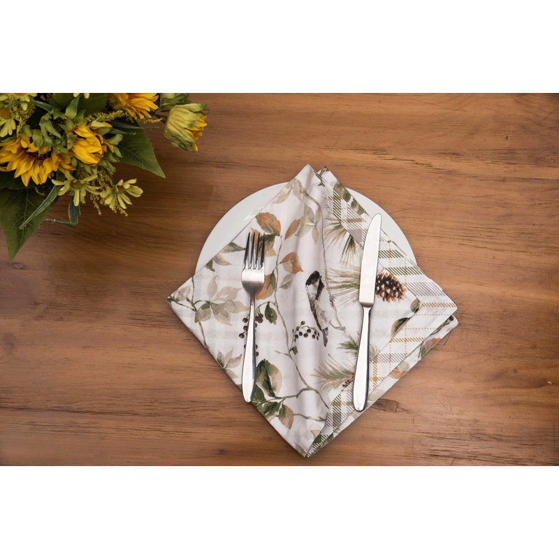 Mira Songbird Cotton Napkin Machine Washable Set of 6