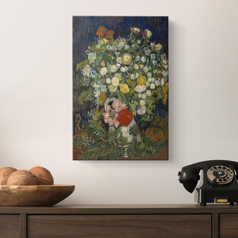 Bouquet de fleurs dans un vase - toile tendue par Vincent Van Gogh, 12 x 18