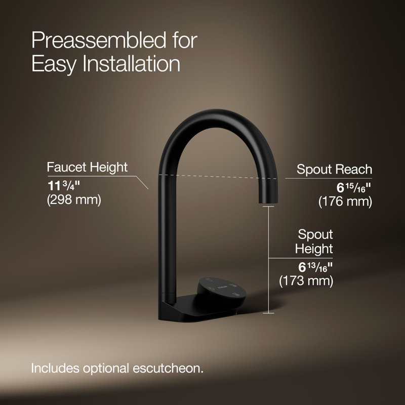 Aquifer4-In-1 Short Arc Beverage Faucet, Matte Black