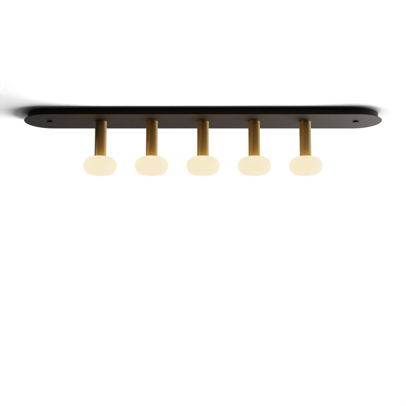 5 - Light LED Pendant, Brass