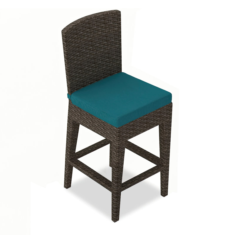 Arden Outdoor Bar Stool, Canvas Natural Sunbrella® Canvas, 25", Textured Slate