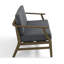 Causeuse d'extérieur en bois de teck avec coussin et accoudoirs Clinkscales-114983539-114983538