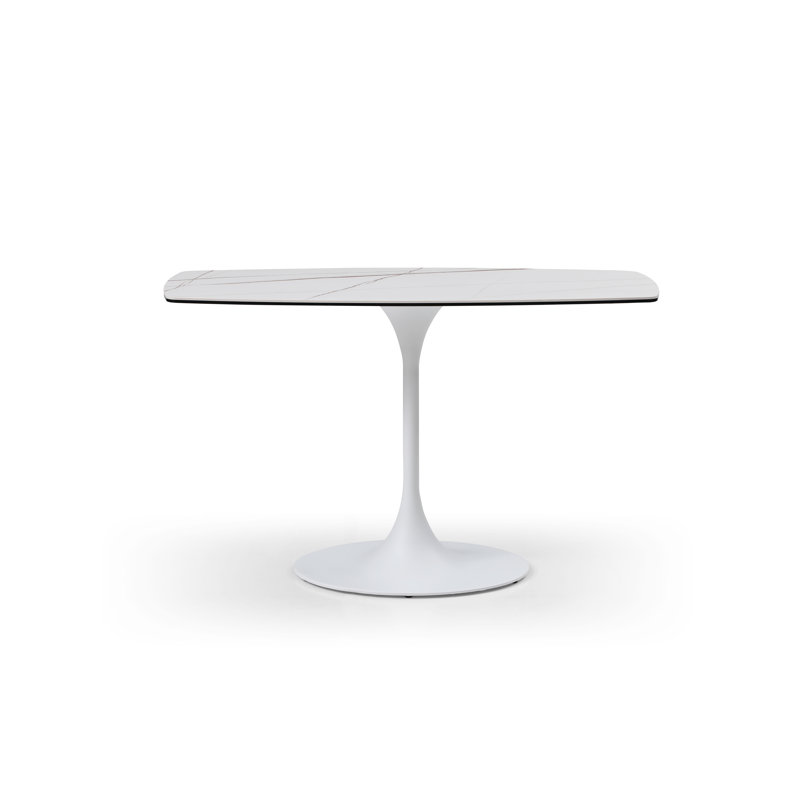 Amarosa 47'' White Glass and Metal Console Table