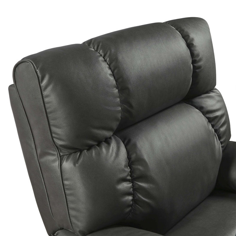 Gobrias Faux Leather Heated Massage Chair, Gray Leather