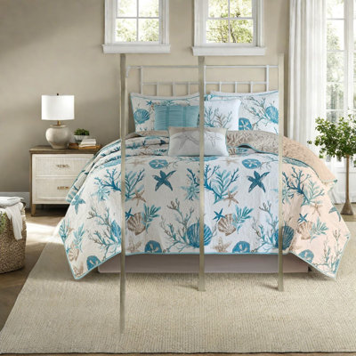 Cotton Sateen Bedding Sets, Coastal Style With Pillows, Home Refresh