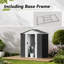 Remise de rangement d'extérieur gris foncé 5 pi x 3 pi avec structure en alliage d'aluminium durable et base imperméable