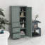 Armoire de rangement haute et large avec portes et trois tiroirs-1628456132