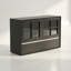 Console de 47 po avec porte et tiroir en acrylique noir 47 po