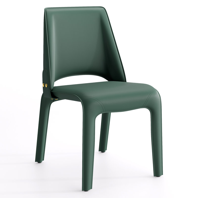 Saddle Leather Dining Chair, Green