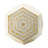 18X18x21" Hexagonal Capes Capiz Stool, Cream/Yellow