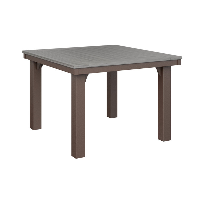 Homestead Outdoor Square Dining Table, Chocolate Brown, Navy Blue