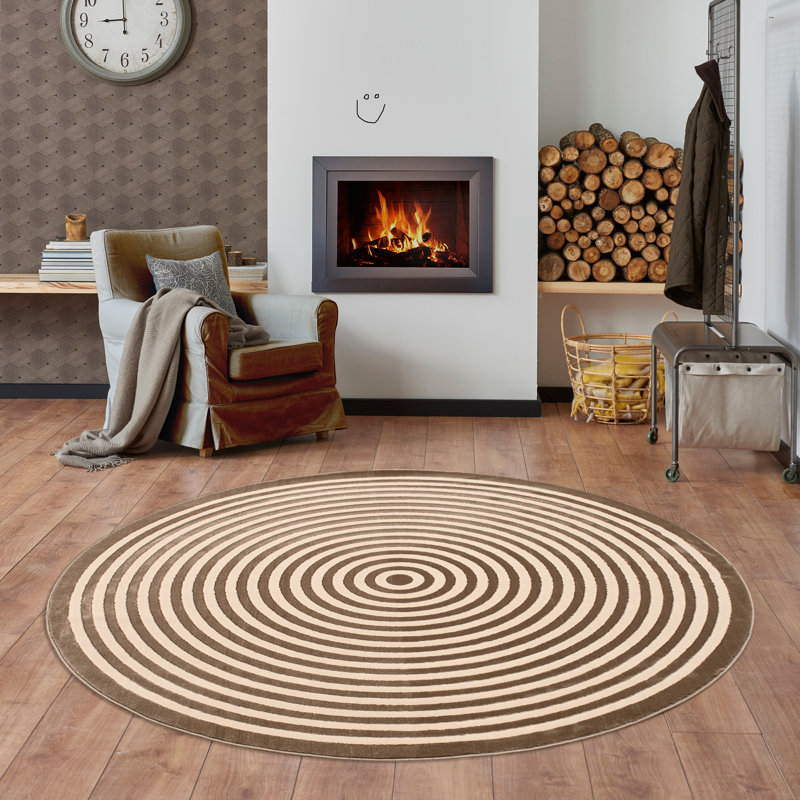 Geometric Area Rug, Round 170 cm