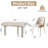 62.2" Irregular Cream White Dining Table Set With 4 Chairs for Kitchen, Bar, Living Room-1361439947