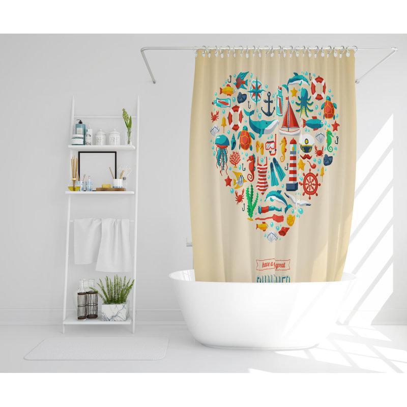 Luca Polyester Shower Curtain, 168cm H x 168cm W