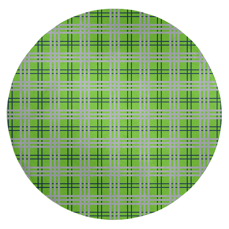 Plaid Indoor Rug, Round 5'