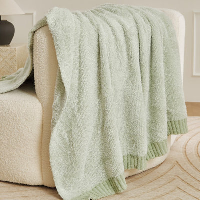 Faux fur  knit throw blanket